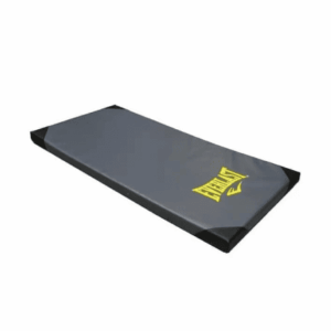 colchoneta individual marca everlast color negro con gris y letras amarillas
