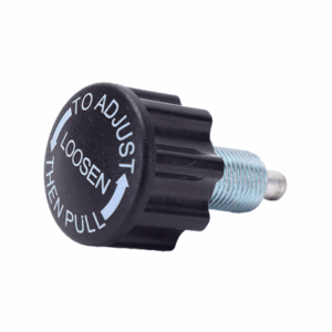 perilla con tornillo de rosca cromada con cabeza de plastico color negro