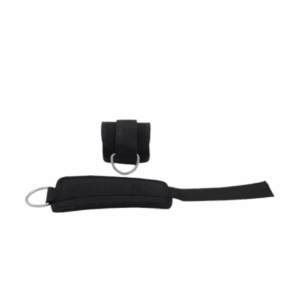 tobillera para ejercicio con polea color negro con argolla cromada