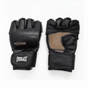 guantes para mma marca everlast color negro con dorado oscuro