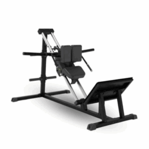 maquina de ejercicio tipo hack squat color negro con detalles cromados