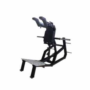 maquina de ejercicio v-squat color negro con detalles cromados